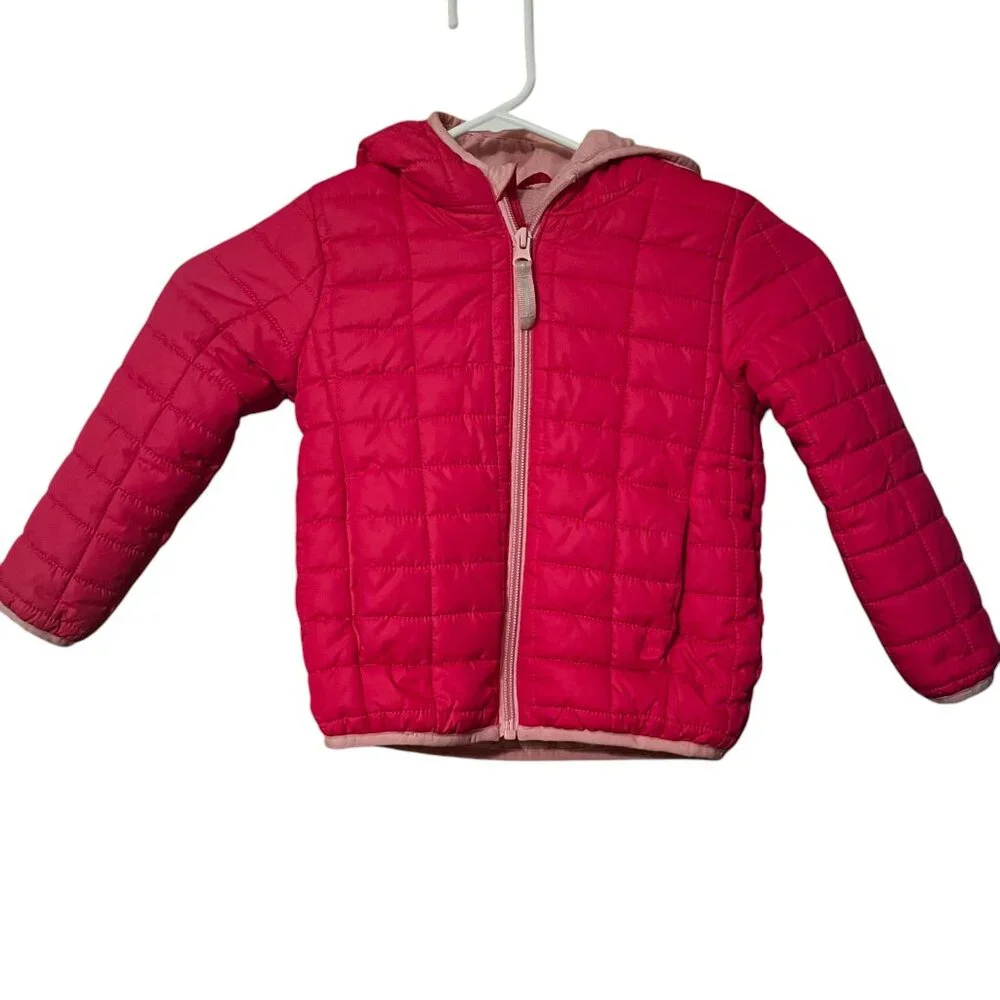 Cat & Jack Girls Puffer Jacket(s), Pink, Size 3T - Picture 2 of 6
